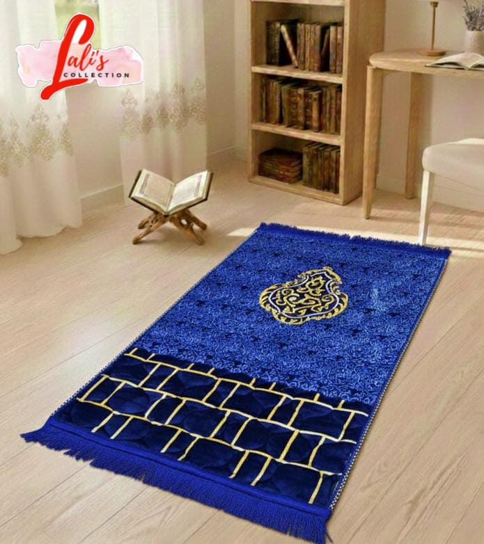 Navy Blue Ghilaf e Kaaba - Gold